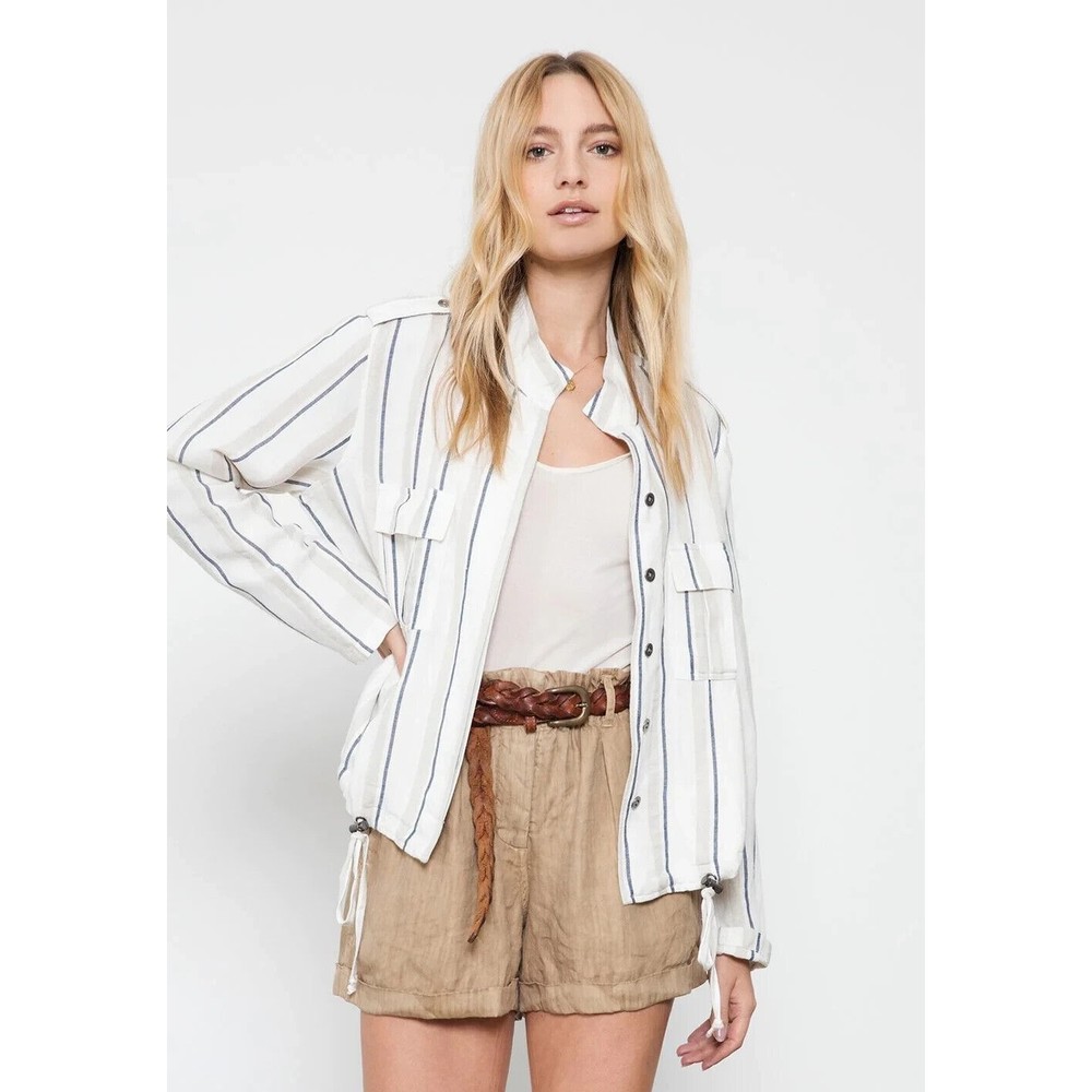 Womens Rails Rowen Linen Rayon Blend Button Pocke… - image 1